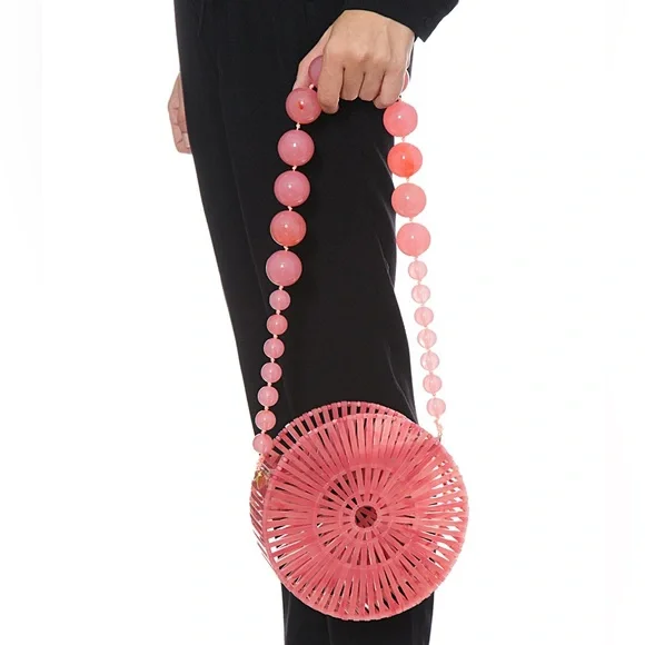 Cult Gaia Acrylic Luna Shoulder Bag in Cherry Quartz, NWT, BNIB - Picture 5 of 11